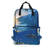 Montoj Mochila de Viaje con Dos Hermosos Delfines para natación bajo el Agua