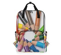 Montoj - Mochila de Viaje con lápices de Colores en Mochila Escolar Circular