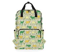 MONTOJ Mochila de Viaje con patrón de ovejas Amarillas Mochila Escolar