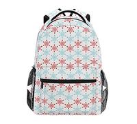 Montoj - Mochila de Viaje, diseño de Copos de Nieve, Color Azul y Rojo