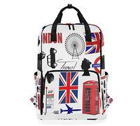 MONTOJ Mochila de Viaje Impresionante Bandera de Londres Reino Unido París Mochila Escolar