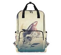 Montoj Mochila de Viaje Killer Whale Salta Fuera del Agua Mochila Escolar