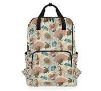 Montoj Mochila de Viaje Wild Wings Aquarian Sea Horse Crab Turtle School Backpack