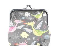 MONTOJ Monedero para mujer, diseño de dinosaurios voladores, Multi, Talla única