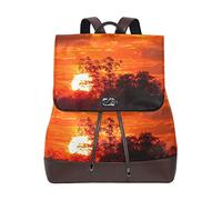 MONTOJ Mountain Red Cloud Sunset - Mochila de viaje (piel), color rojo