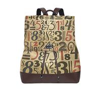 MONTOJ Numbers Kraft Papel Fondo Cuero Bolsa de viaje Campus Mochila