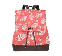 Montoj White Tiny Flowers Big Leaves Bolsa de viaje de piel para campus