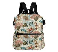 Montoj Wild Wings Aquarian Sea Horse Crab Turtle - Mochila de Viaje (Piel)