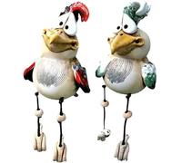 Montones de estante de 2 piezas con piernas colgantes 4x3.5x3in Fun Big Bears Legs Wittery Patil Bird Ornament Figuras de resina para estanterías Jardín de la sala de la oficina de la oficina