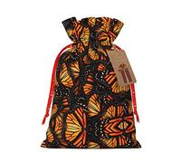 Montones de mariposas monarcas naranjas con cordón de regalo de Navidad, bolsas de dulces de Navidad reutilizables para regalos, fiesta de Navidad, vacaciones