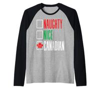 Montreal Christmas, Bandera de Canadá, árbol de Navidad Canadiense Love Camiseta Manga Raglan