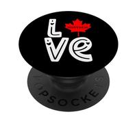 Montreal Love Home - Árbol de Navidad Canadiense con Bandera de Canadá PopSockets PopGrip Adhesivo