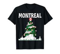 Montreal Skyline Canadá Bandera Canadiense Árbol de Navidad Amor Camiseta
