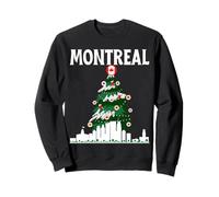Montreal Skyline Canadá Bandera Canadiense Árbol de Navidad Amor Sudadera