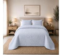 MONTSE INTERIORS Colcha Cama 135/150 de Verano Reversible con Cuadrantes | Cubrecama Ligero de Microfibra Acolchada para Cama | Bouti | Colcha Suave, Transpirable para Primavera y Entretiempo