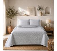 MONTSE INTERIORS Colcha Cama 135/150 de Verano Reversible con Cuadrantes | Cubrecama Ligero de Microfibra Acolchada para Cama | Bouti | Colcha Suave, Transpirable para Primavera y Entretiempo