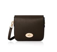 Montte Di Jinne Bolso bandolera pequeño italiano de piel auténtica para mujer, hecho a mano en Italia, cierre giratorio, correa ajustable, marrón chocolate, Length: 19.5cm | 7.6", Height: 15cm | 5.9