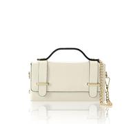 Montte Di Jinne Mini bolsa de piel italiana para mujer, hecha a mano en Italia, cierre magnético, correa de cadena desmontable, diseño estructurado con asa superior, crema, Length: 19 cm ｜ 7.5