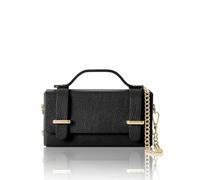 Montte Di Jinne Mini bolsa de piel italiana para mujer, hecha a mano en Italia, cierre magnético, correa de cadena desmontable, diseño estructurado con asa superior, Black, Length: 19 cm ｜ 7.5