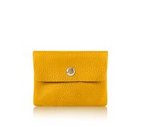 Montte Di Jinne - Monedero de cuero suave con textura italiana para mujer, mostaza