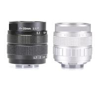 Montura C de 35 mm f/1,7 for CCTV, Cuerpo de Lente de 2/3", 12 Hojas for Nikon 1, J1, J2, V1 y V2(Silver)