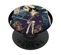 Montura de Gato samurái Vintage Fuji Ink Wash Arte japonés PopSockets PopGrip Adhesivo