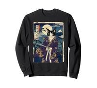 Montura de Gato samurái Vintage Fuji Ink Wash Arte japonés Sudadera