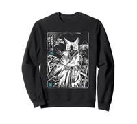 Montura de Gato samurái Vintage Fuji Ink Wash Arte japonés Sudadera