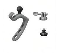 Montura Universal para GoPro, dji y Más Cámaras de Acción, Adaptador de Doble Cabeza de Bola con Brazo Ajustable en 3 Posiciones, Almohadillas de Silicona Antivibración (Gris)