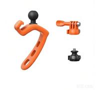 Montura Universal para GoPro, dji y Más Cámaras de Acción, Adaptador de Doble Cabeza de Bola con Brazo Ajustable en 3 Posiciones, Almohadillas de Silicona Antivibración (Naranja)