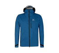 MONTURA Vertigo - Chaqueta impermeable con capucha para hombre, 3 L, impermeable, transpirable y sostenible, ideal para montañismo, escalada y expediciones., azul, XXL
