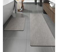 MontVoo - Juego de alfombras de baño, de goma, antideslizantes, de secado rápido, superabsorbentes, delgadas, para colocar debajo de la puerta, lavables, alfombra de ducha para delante de la bañera,