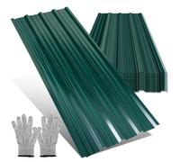 Monucep 12 chapas trapezoidales de 129 x 46 cm - 7 m², para techo de 0,25 mm, 0,25 mm, chapa perfilada de acero galvanizado para caseta de herramientas, garaje e invernadero, color verde, incluye