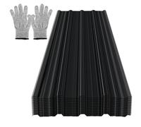 Monucep 36 chapas trapezoidales de 129 x 46 cm - 21 m², para techo de 0,25 mm, chapa perfilada de acero galvanizado para cobertizos, garajes e invernaderos, antracita, guantes de protección contra