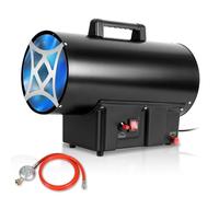 Monucep Calefactor de gas de 30 kW, incluye manguera de gas y reductor de presión, 650 m³/h, flujo de aire caliente, generador de aire caliente con encendido piezoeléctrico, protección contra