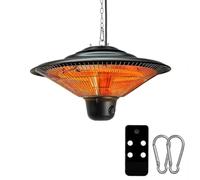 Monucep Estufa para exteriores, 1500 W, calefacción de techo por | Tubo calefactor de fibra de carbono con 500/1000/1500 W, mando a distancia, 1,6 kg ligero y rápido, cálido para interior y