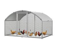 Monucep Gallinero con caño 3 x 2 x 2 m, accesorio arqueado de acero galvanizado, resistente a la intemperie con techo de polietileno, gallinero para jardín y patio