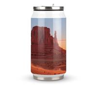 Monument Valley - Taza térmica de acero inoxidable con tapa y pajita, apta para uso en el coche, viajes, fitness, actividades al aire libre, cafeterías, oficinas, uso doméstico, etc