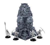 Monumento azteca | Terreno impreso en 3D para juegos de mesa, DnD, cazadores, RPG y TTRPG | Paisaje de ruinas antiguas para juegos de guerra y batallas de rol