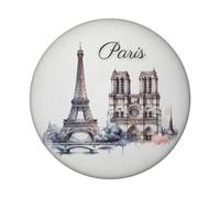 Monumento de París Imán redondo Torre Eiffel Louvre Notre-Dame - Recuerdo de París con imán Sacre Coeur Arco Triunfal Montmartre Panteón