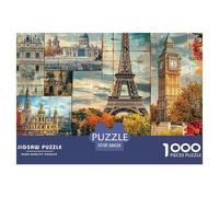 Monumentos de Ciudades Europeas Puzzle de 1000 Piezas Juego de Puzzle 1000 Piezas Papel para Adultos Arquitectura Urbana Paisaje Relajante Hogar Regalo 38x26cm/1000pcs