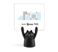 Monumentos de Corea del Sur The Building Memo Holder Cartoon Black Cat Stand Decoración