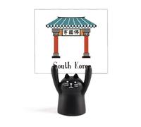 Monumentos de Corea del Sur The Bulguksa Memo Holder Cartoon Black Cat Stand Decoración