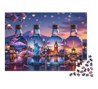 Monumentos del Mundo 1000 Pieza Puzzles Recycled Arte de la Botellae Puzzle para Personas Mayores Puzzle Game Props para Familia and Friends Cumpleañoss Great Regalo 70x50cm/1000pcs