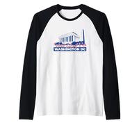 Monumentos en Flor de Cerezo en Memoria de Lincoln en Washington DC Camiseta Manga Raglan