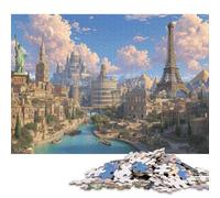 Monumentos Famosos Puzzles para Adultos 300 Piezas Educational Game Juego De Rompecabezas Decoración Cumpleaños Stress Relief 300pcs (40x28cm)