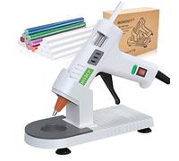 MONVICT - Kit de pistola de pegamento caliente, mini pistola de pegamento de 40 W con punta fina y 30 barras de pegamento, soporte de ventosas y alfombrilla de silicona antiadherente, diseño de