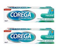 Monxu Pack 2 Coreg-a Neutral Sin Sabor Extrafuerte, Pegamento Dentadura Postiza, Pegamento Dental Adhesivo, Sujeción Durante Todo el Día, Mayor Comodidad, 40 g x 2 = 80 gr