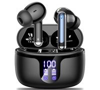 Monyhigh - Auriculares Bluetooth inalámbricos, auriculares Bluetooth 5.4 con 4 ENC Reducción de ruido Mic Auriculares inalámbricos HiFi sonido estéreo 42H Tiempo Lectura LED Auriculares deportivos