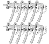MONZANA® 10x Manilla de Ventana Puerta Universal con Cerradura + 2 Llaves Manija Bloqueo en 2 Posiciónes Plata